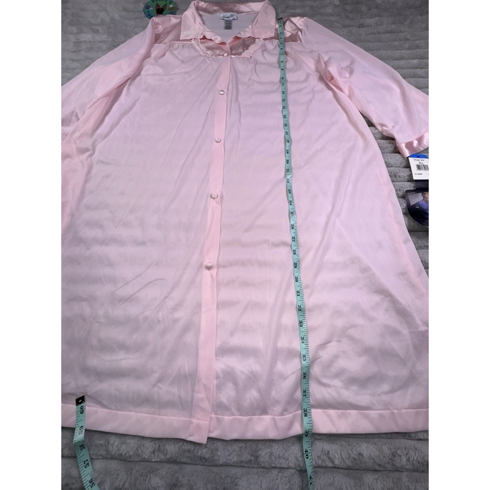 VTG Vanity Fair Pink Champagne Button Up Night Gown Robe NWT Deadstock USA Made - Picture 5 of 9